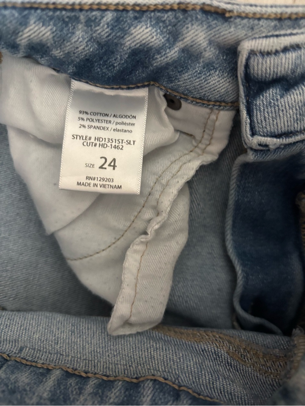 Hidden Jeans High Rise Straight Leg Jeans Light Wash Raw Hem Size 24 - Picture 10 of 10